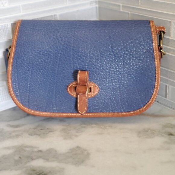 RARE Vintage Dooney and Bourke Saddle Bag 80's Pre-Tag Cadet Blue - Picture 10 of 17